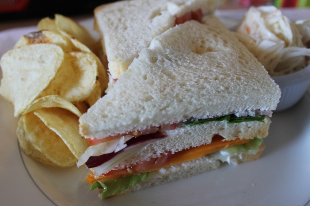 Ham, Cheese and tomato sandwich